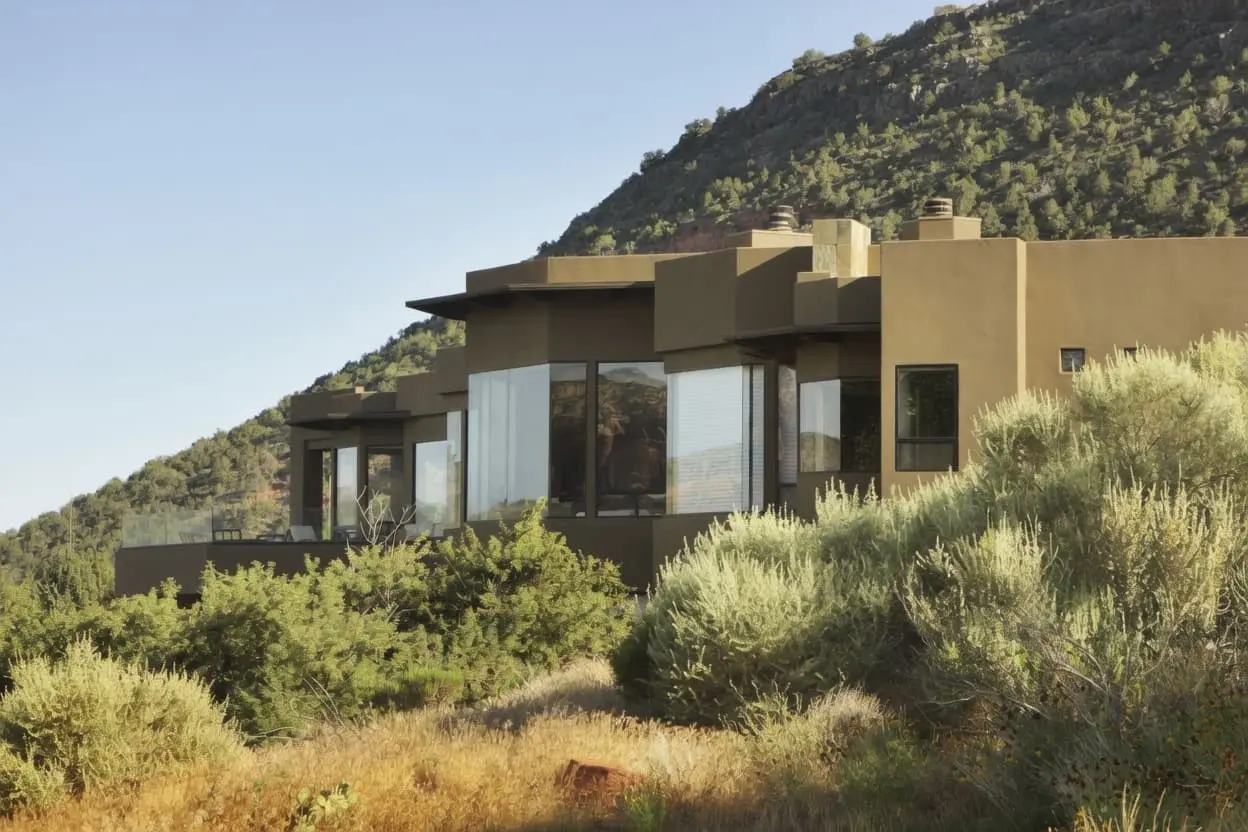 Neutral, HOA-approved window film installed on a home in a Mesa community, Arizona